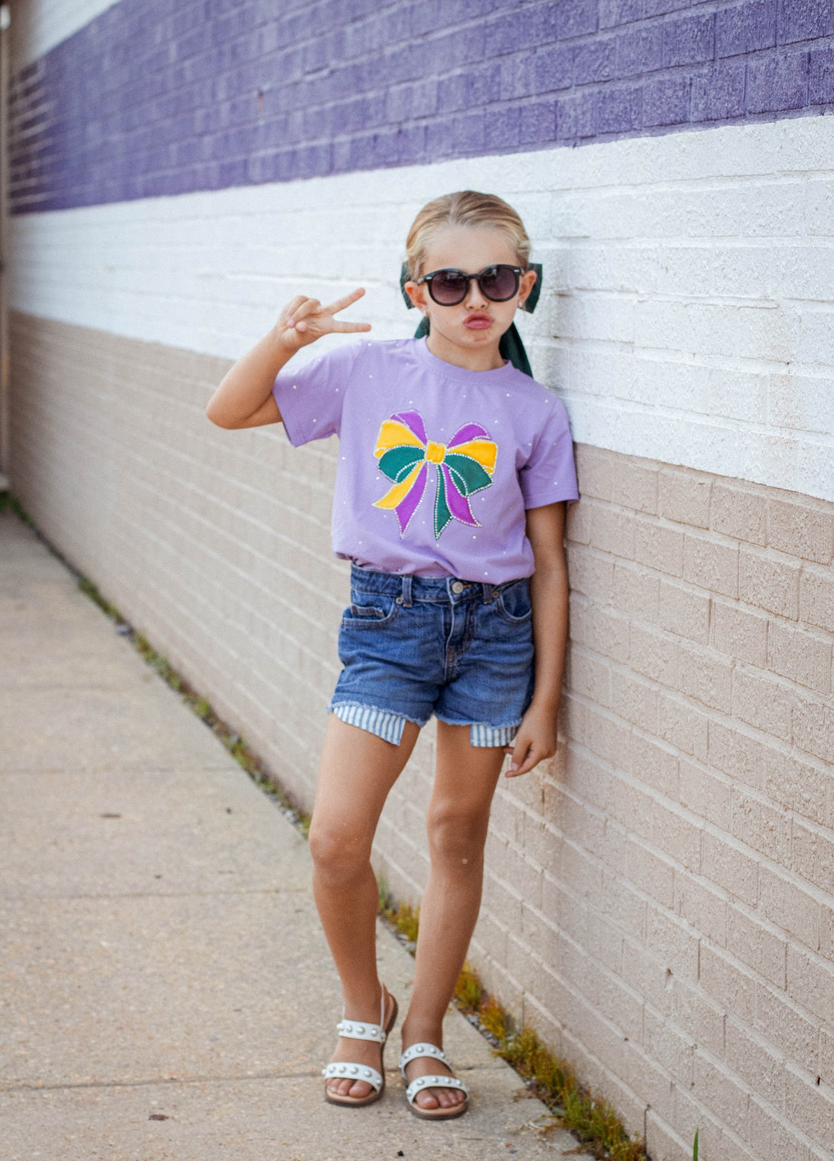 Mardi Bows and pearls