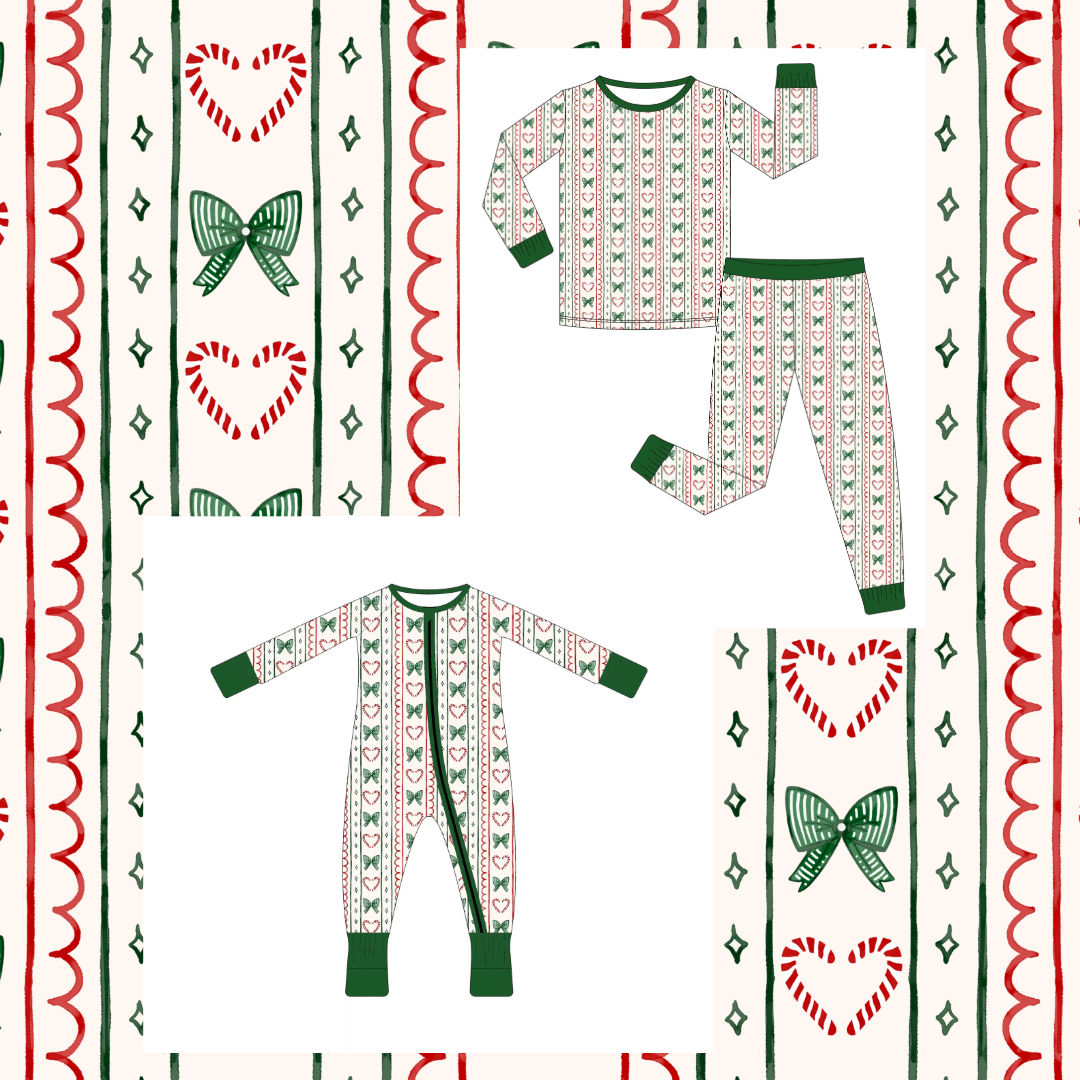 Candy canes & bows bamboo