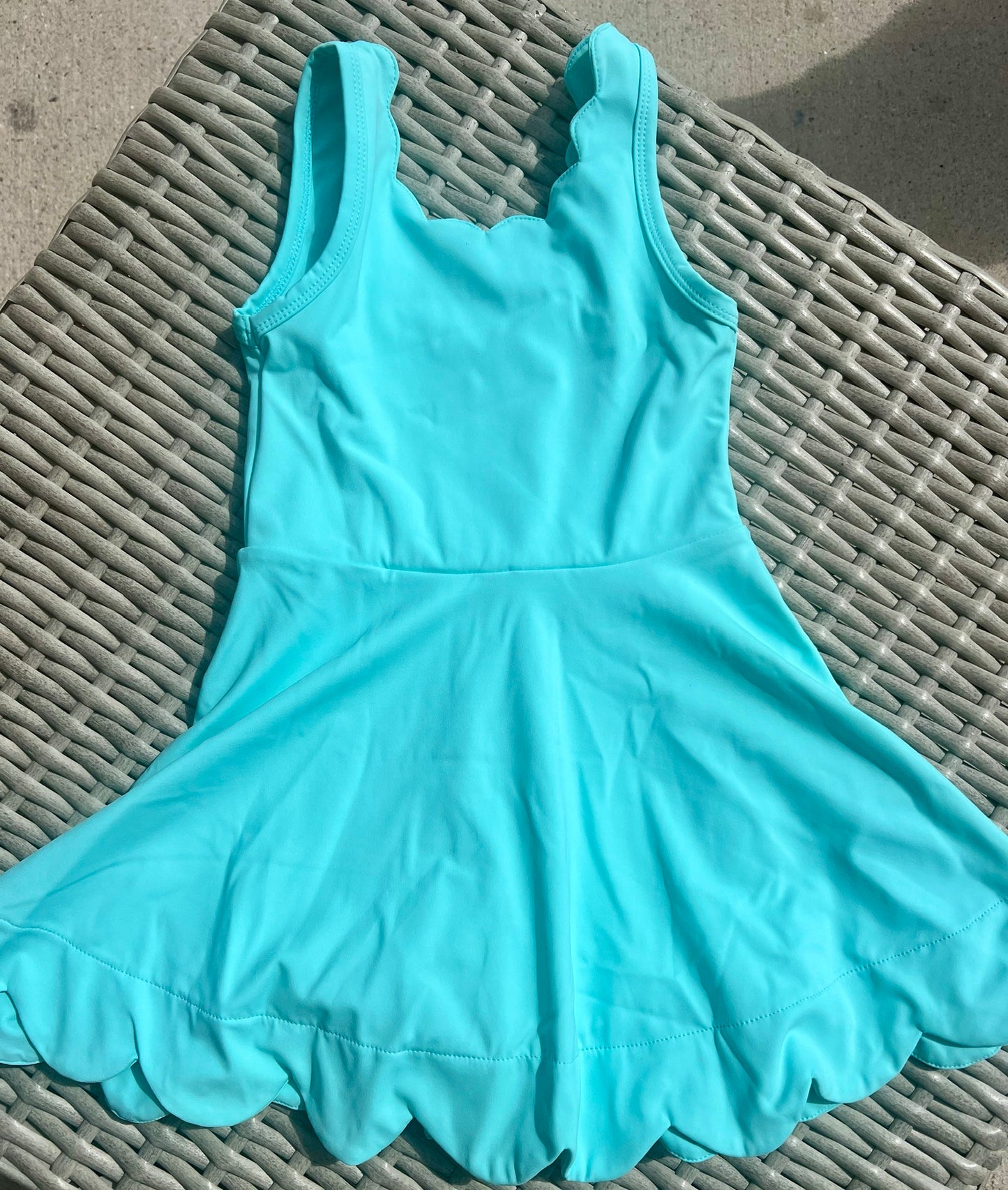 Blue scalloped athletic dress