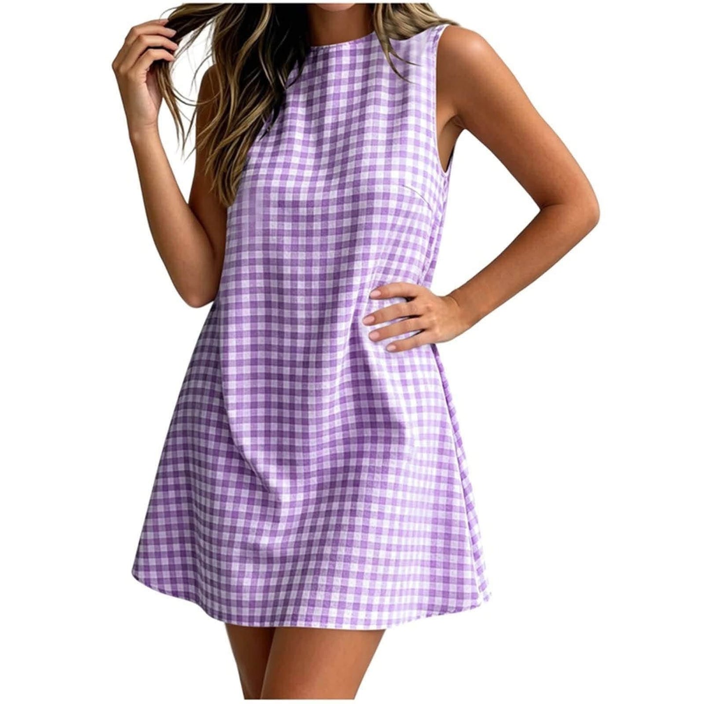 Gingham print dress