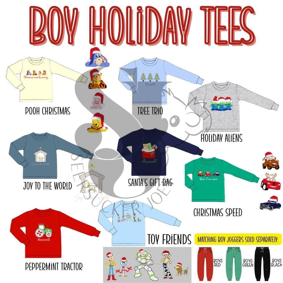 Boys holiday tees eta early dec
