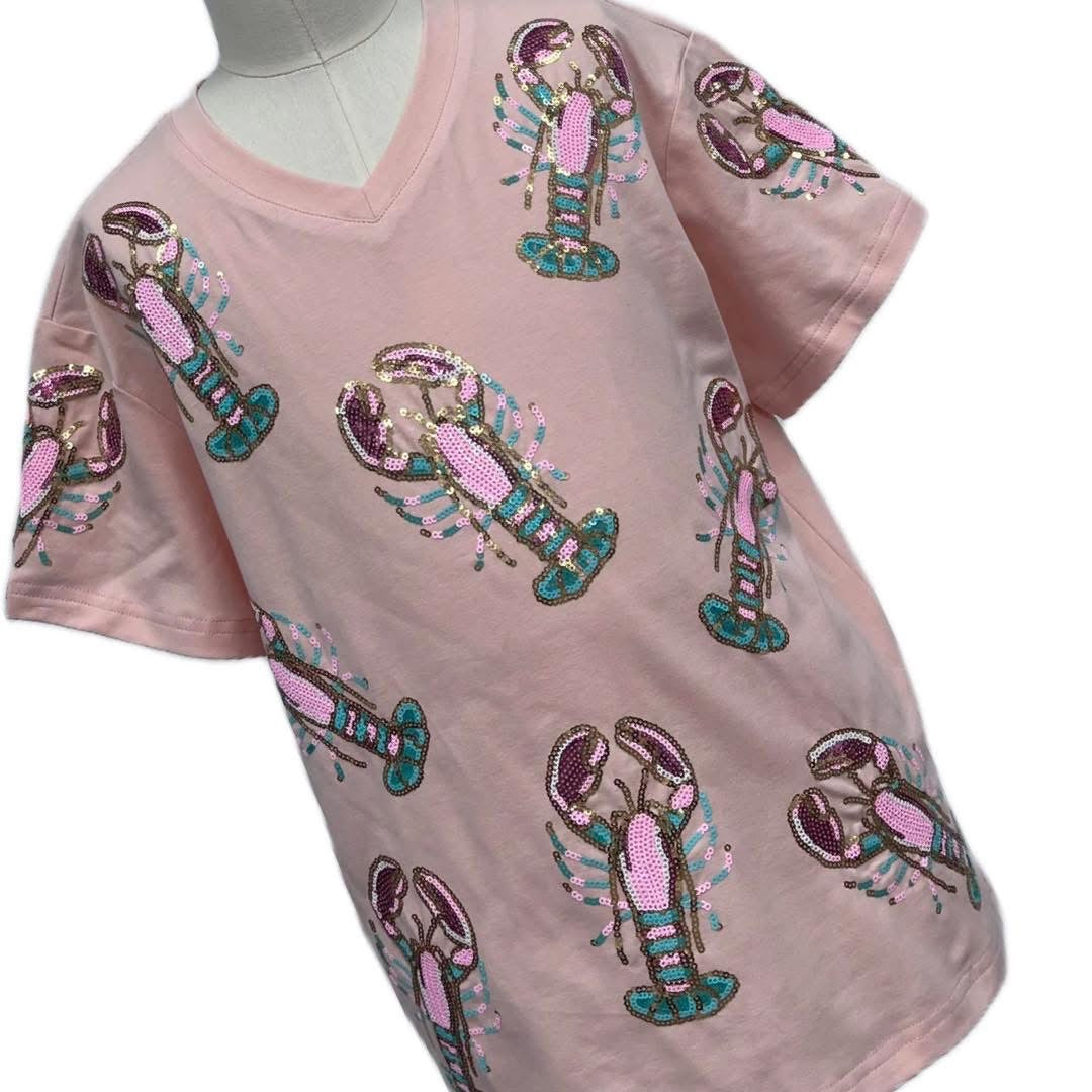 Pink Sequin Crawfish