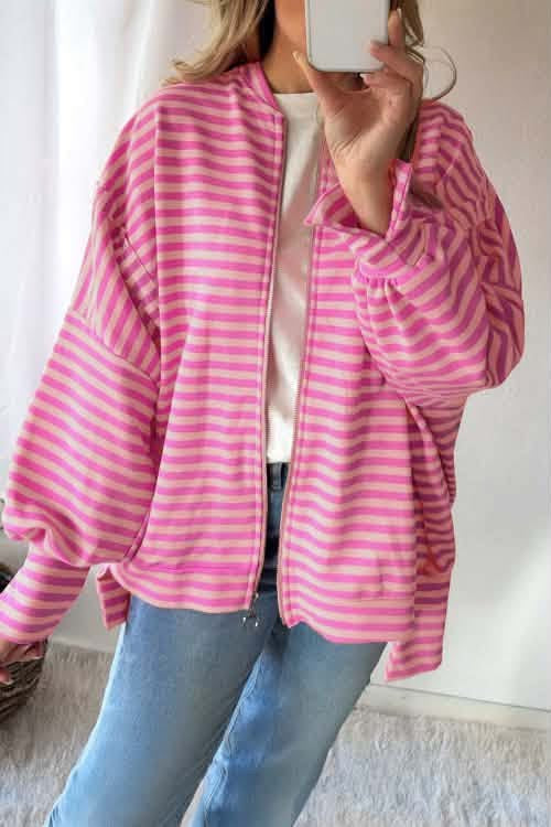 Pink stripe zip up eta sept