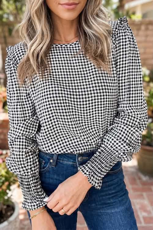 Black gingham top