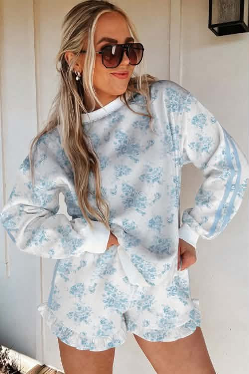 Floral ruffle short set eta sept