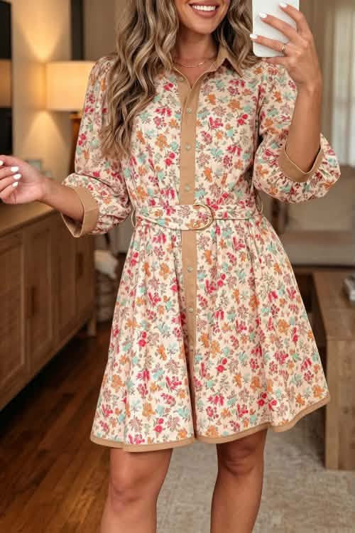 Fall floral dress eta sept