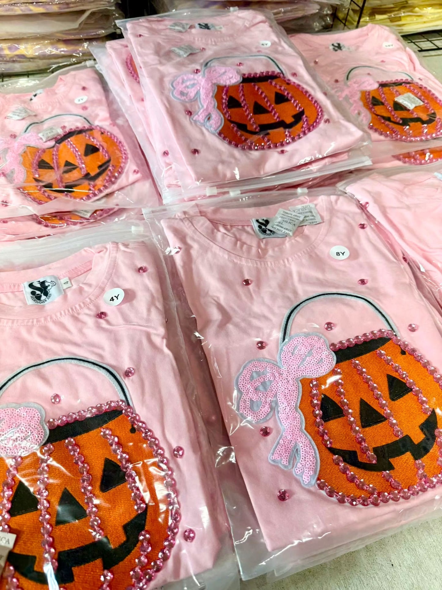 Jack o lantern rhinestone tee
