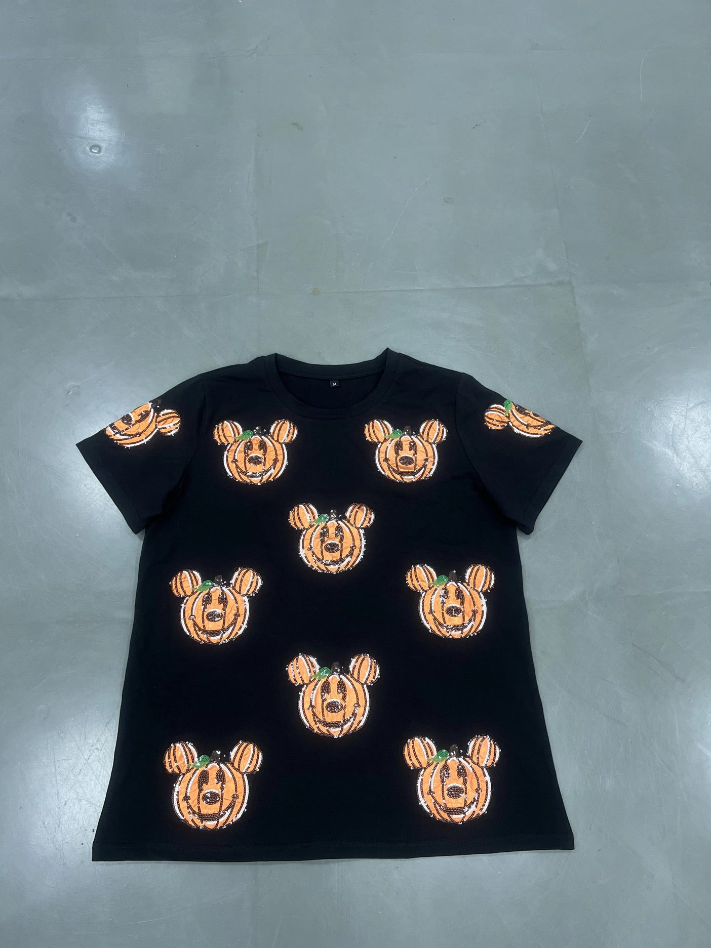 Metallic + Sequin pumpkin tee ETA OCT