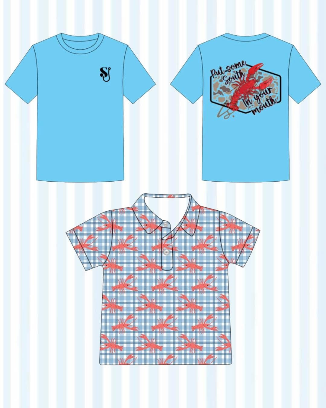 Boys athletic crawfish polo