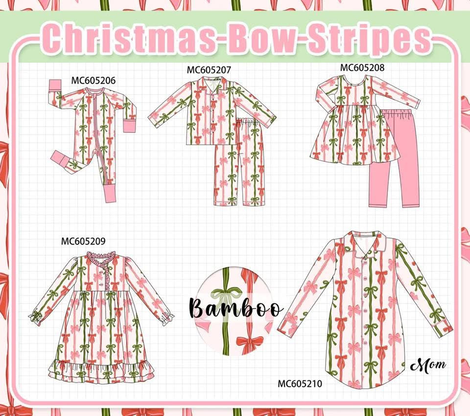 Pink bows bamboo