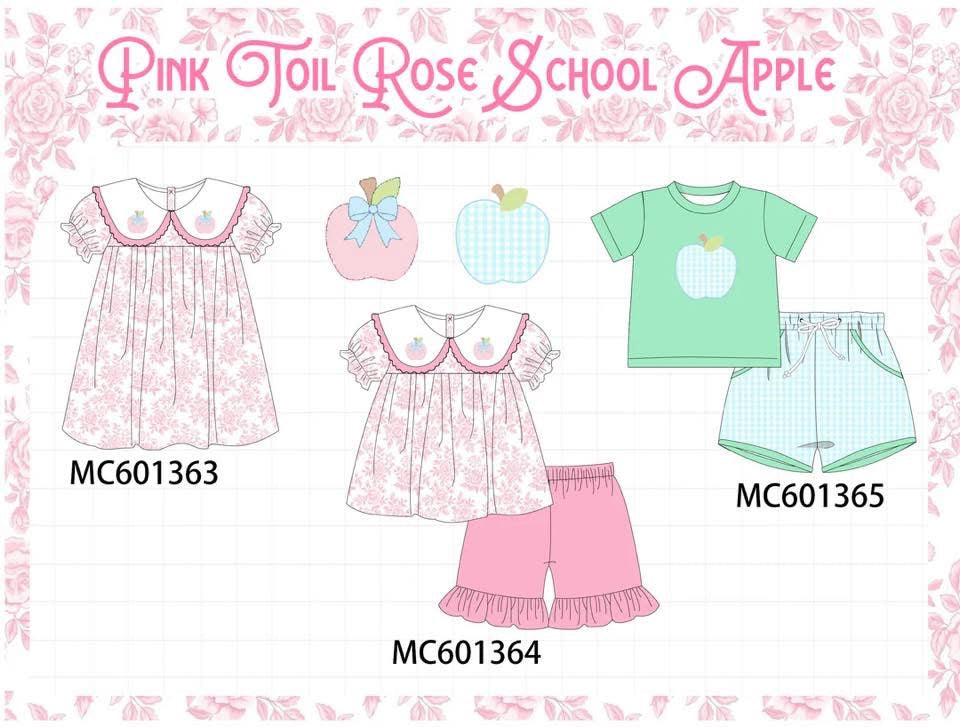 Pink toile school Apple eta late July