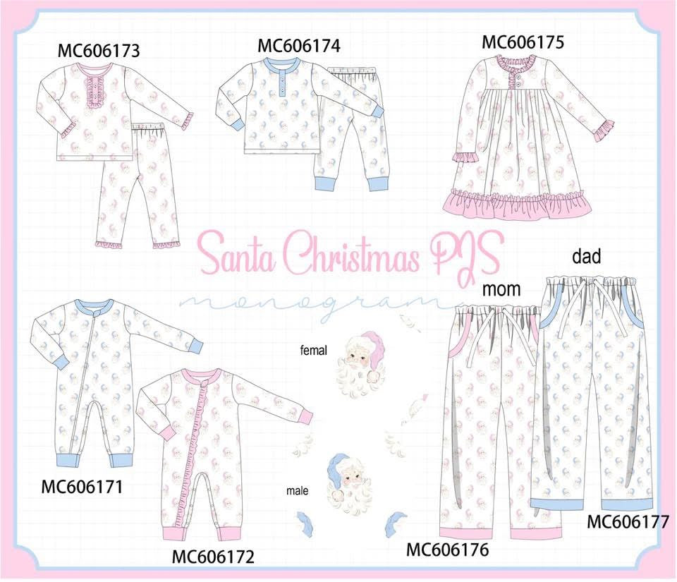 Pastel Santa pjs eta early dec
