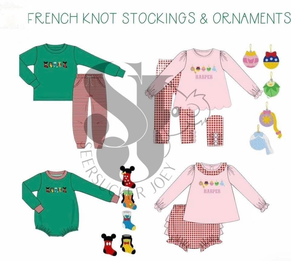 French knot stockings and ornaments ETA NOV