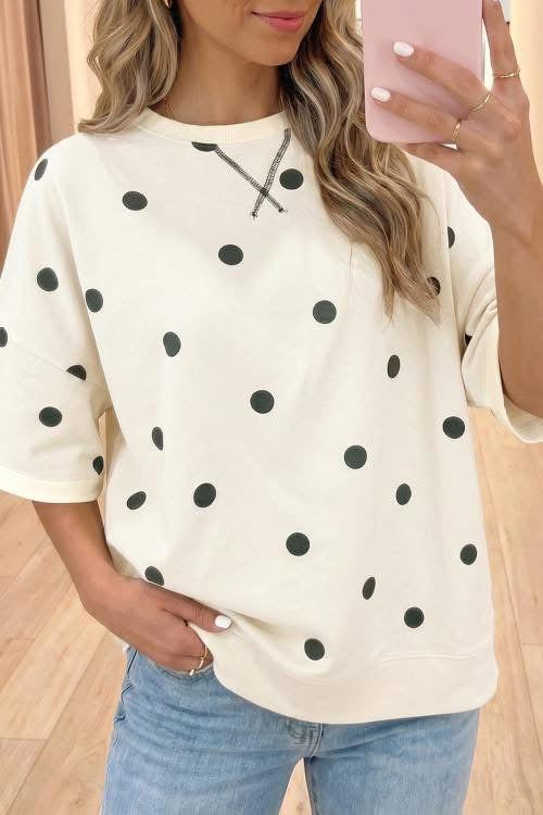Polka dot top eta Aug