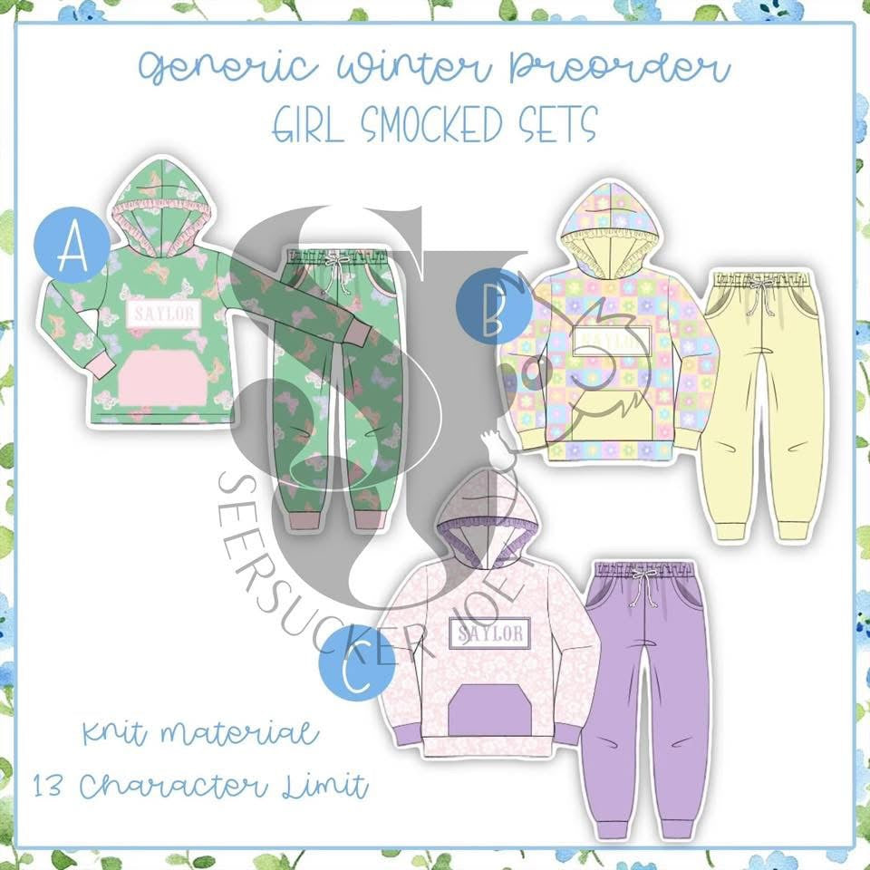 Generic PO girls smock sets eta Jan