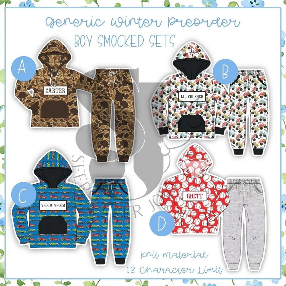 Boys smocked sets eta Jan