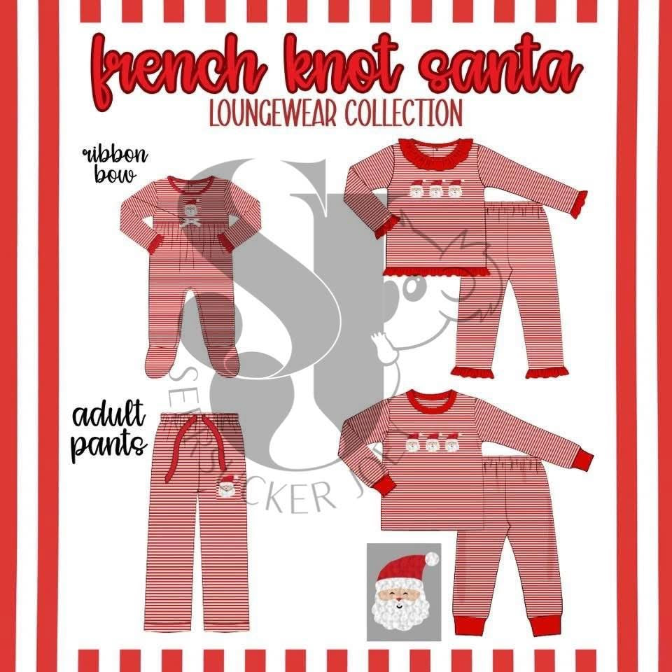 French knot Santa eta early dec
