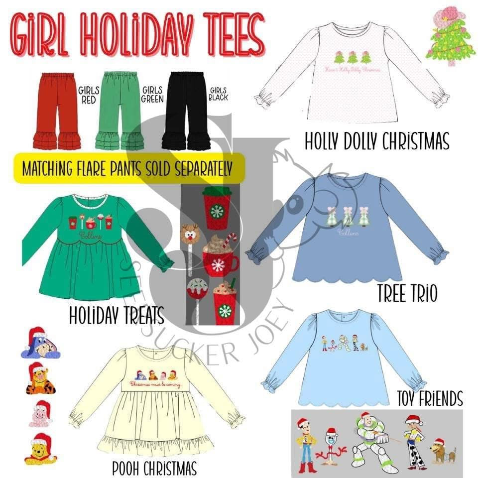 Girls holiday tees
