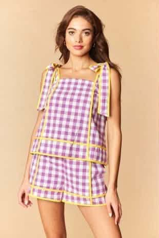 Women’s gingham set eta late August