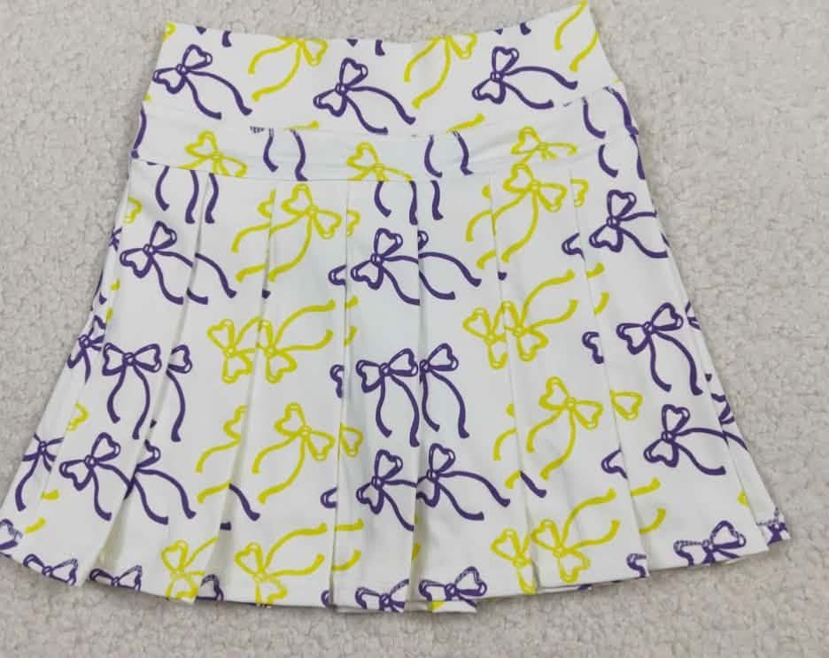 Purple and gold bow skort