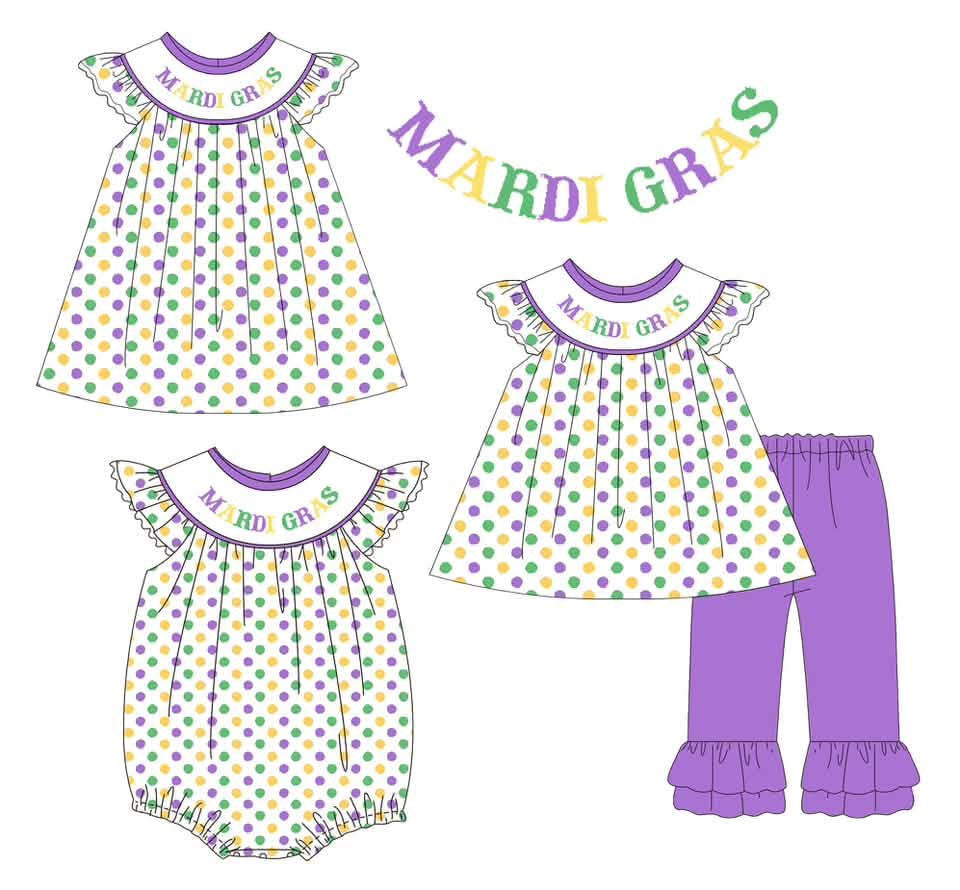 Mardi Gras polka dots eta early Jan