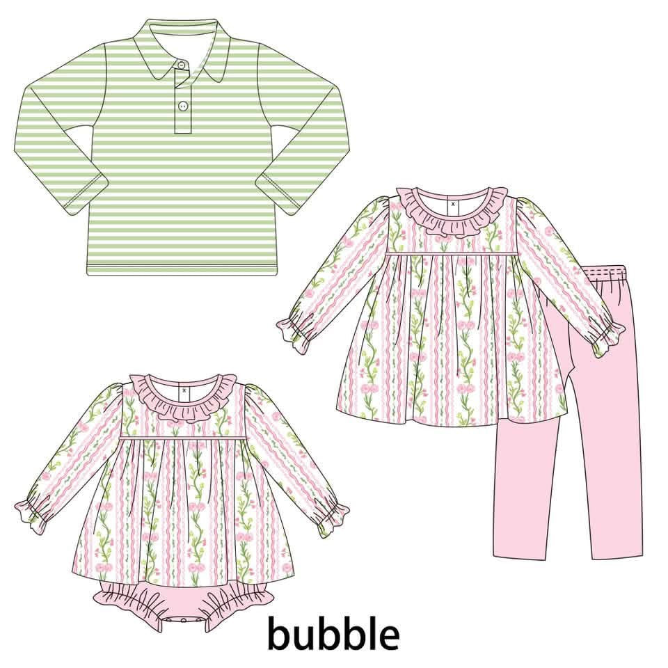 Green and pink florals eta Feb