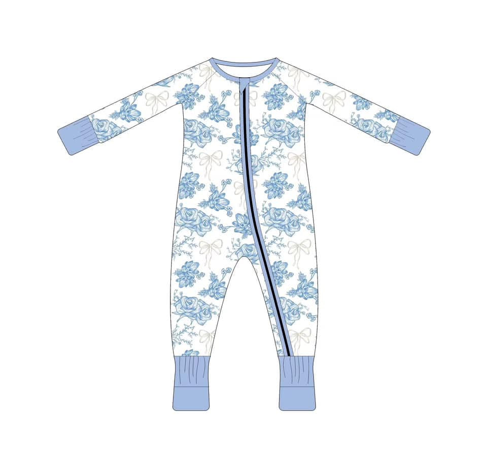 Bamboo Blue Roses and bows