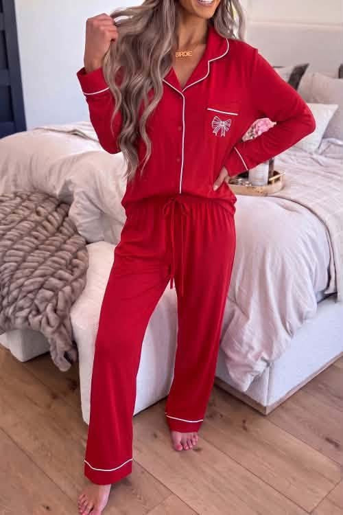 Red bow pjs