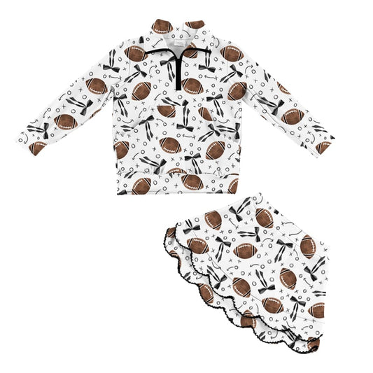 Bows and footballs athletic set women’s sizes