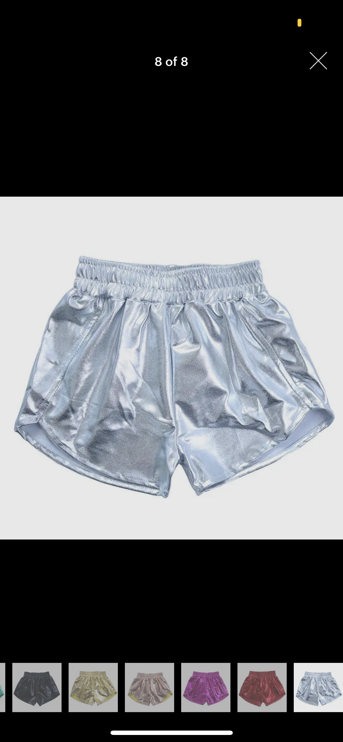 Metallic Silver Shorts