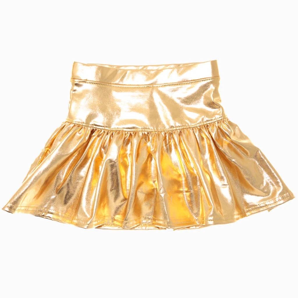 Metallic gold skort