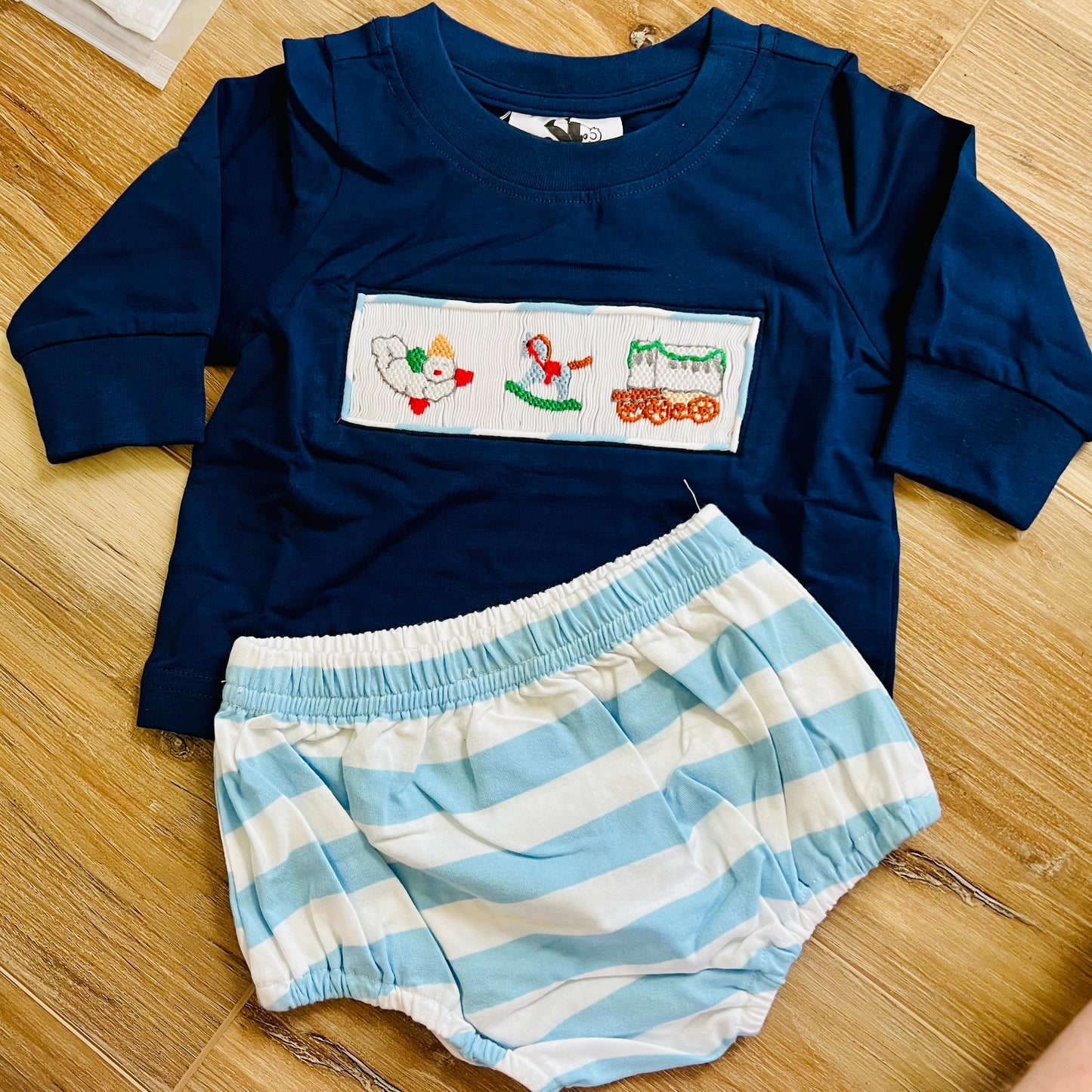 NOLA Christmas Smock Diaper Set