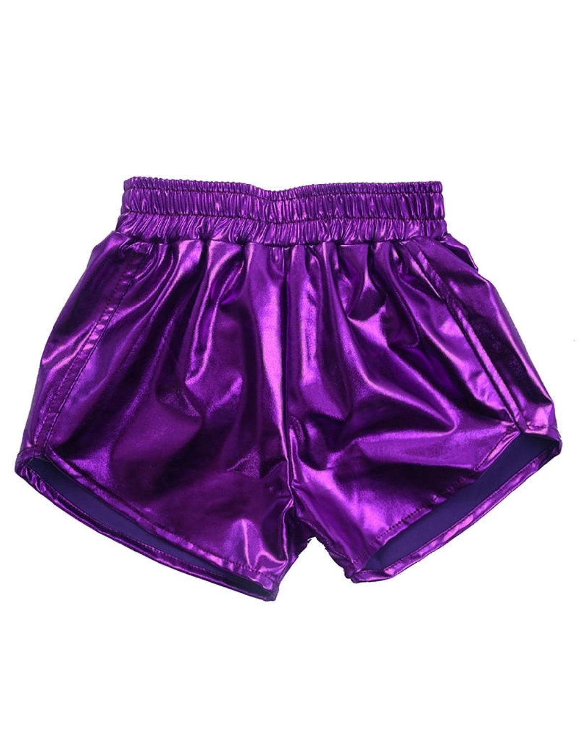 Metallic purple shorts