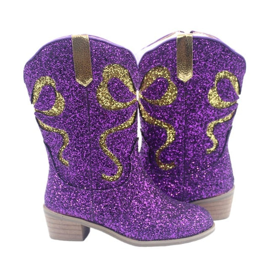 Women’s purple bow boots