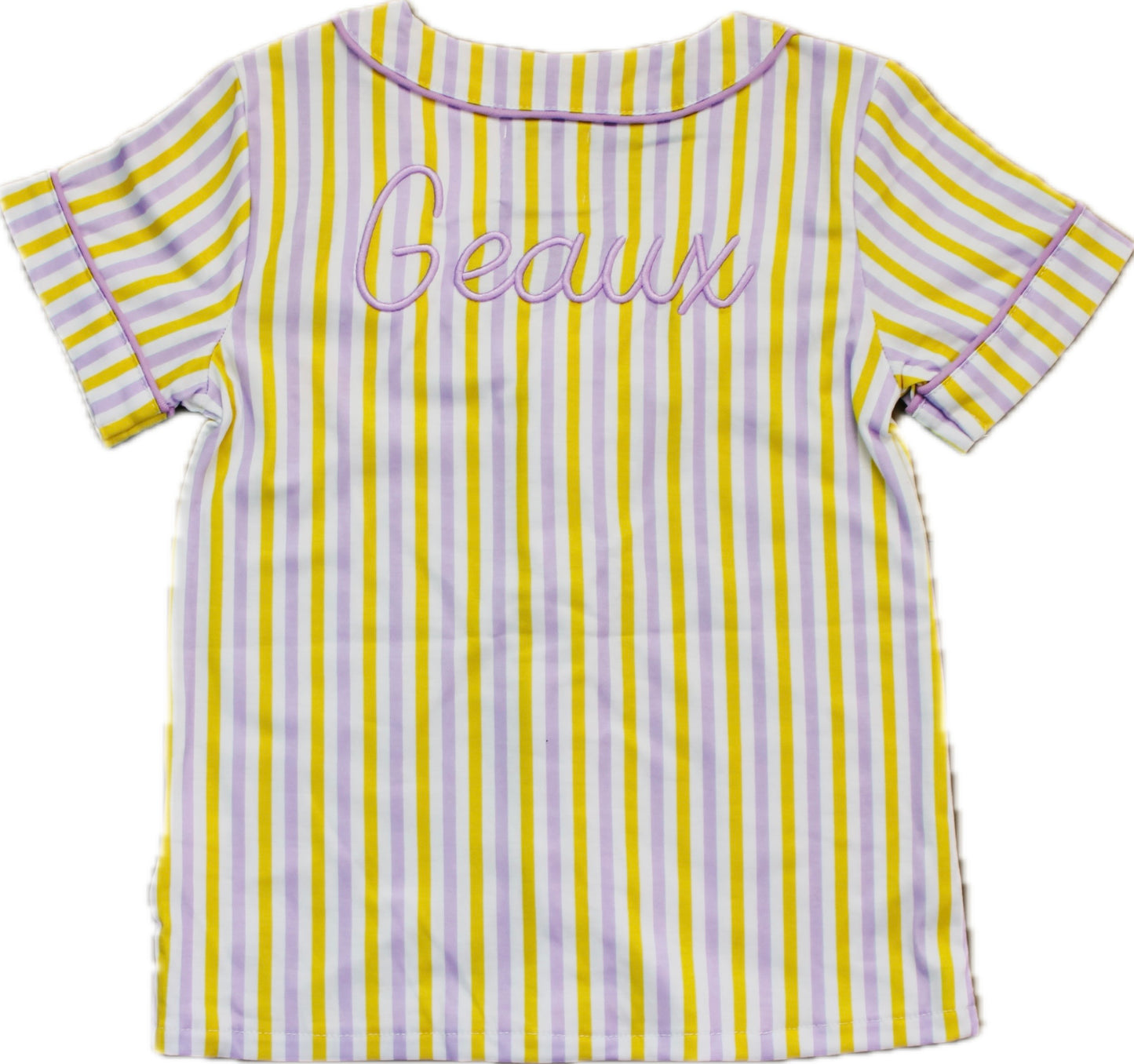 Yellow and purple paw print jersey