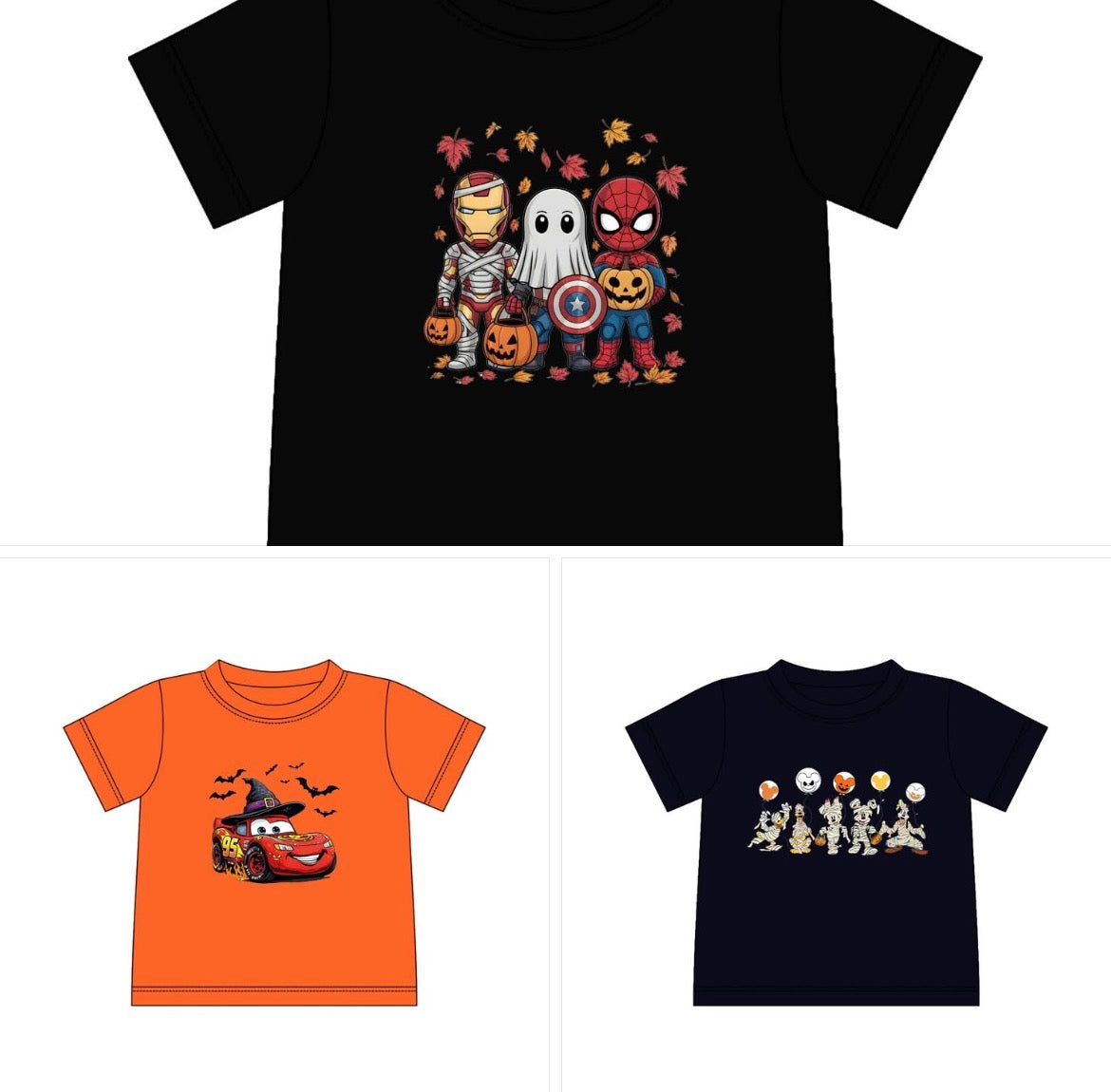 Boys Halloween tees eta sept