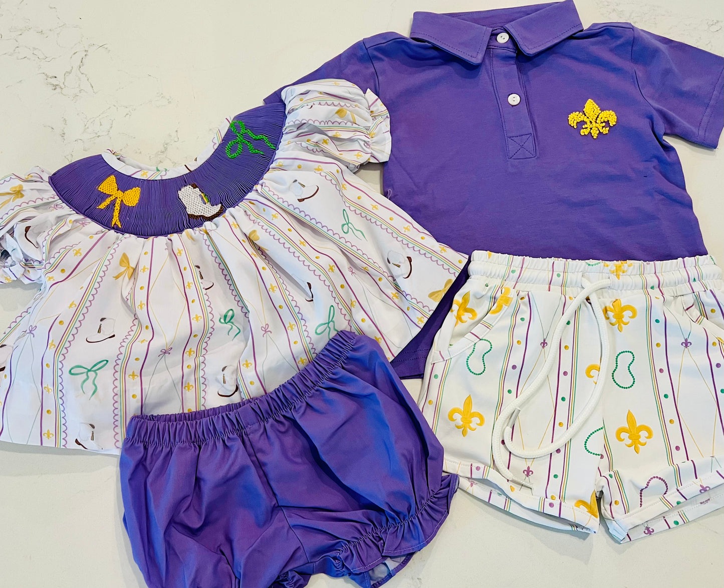 Mardi Gras boots + Fleur de lis ETA DEC