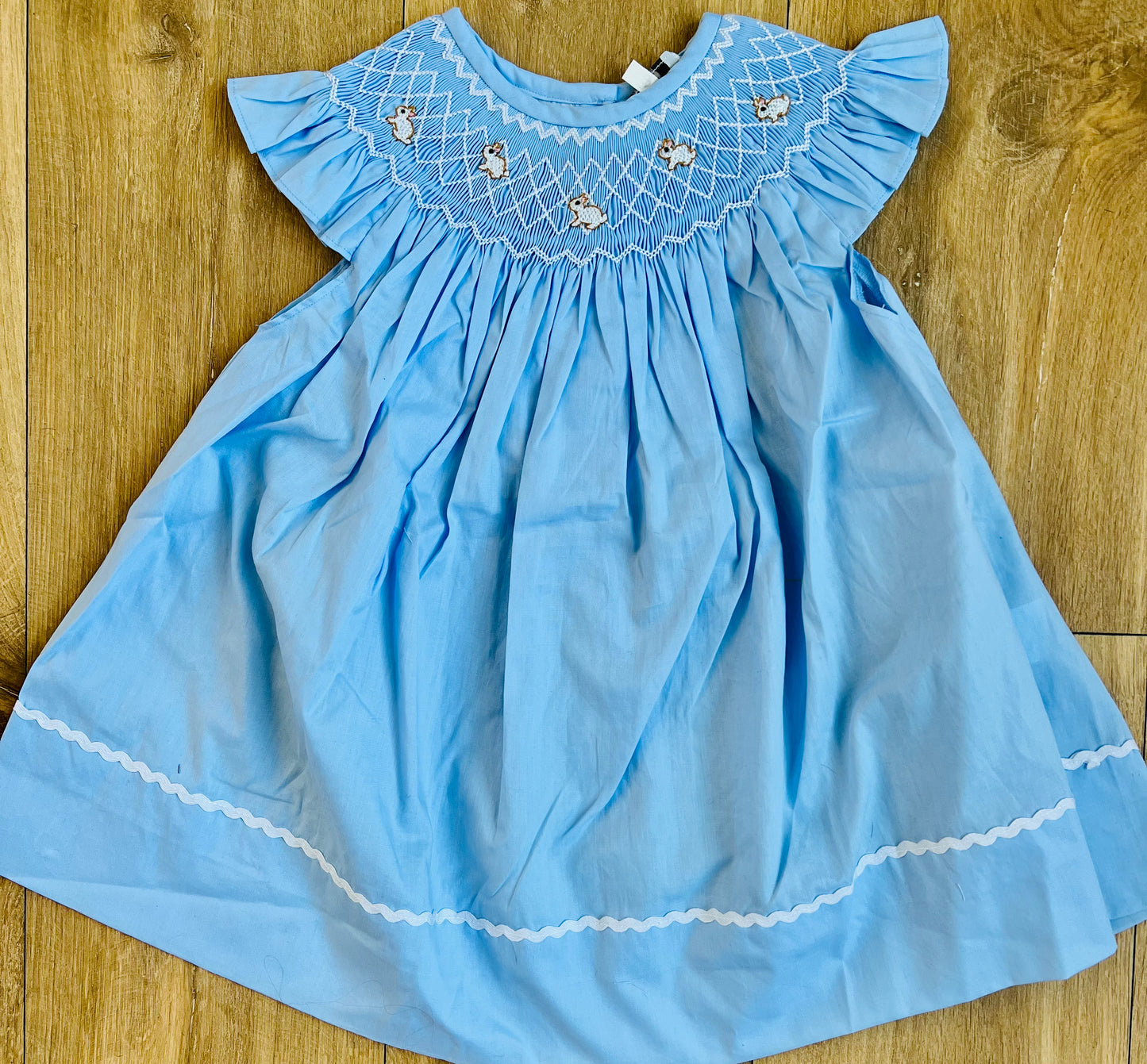 Blue bunny smocked dress