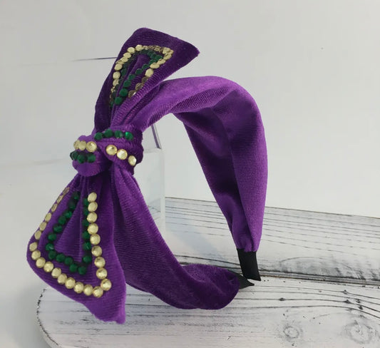 Mardi Gras Girly Bow Headband