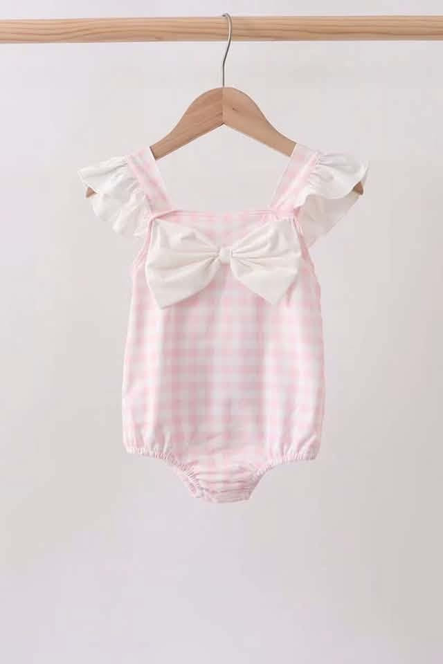 Pink gingham swim