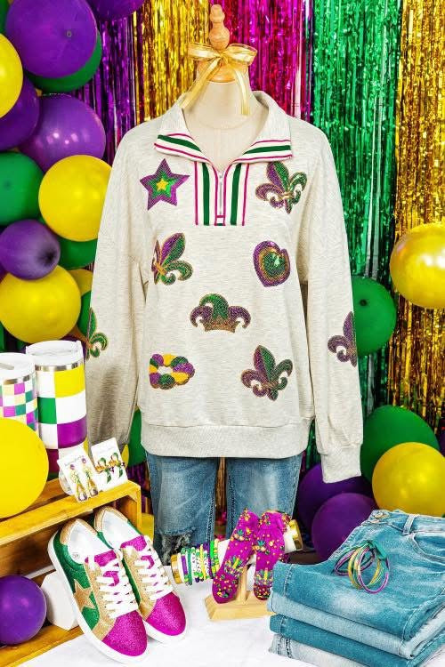 Mardi Gras quarter zip