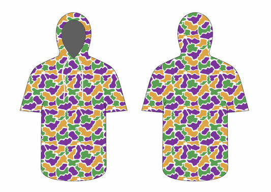 Mardi Gras short sleeve dri fit hoodies eta Nov