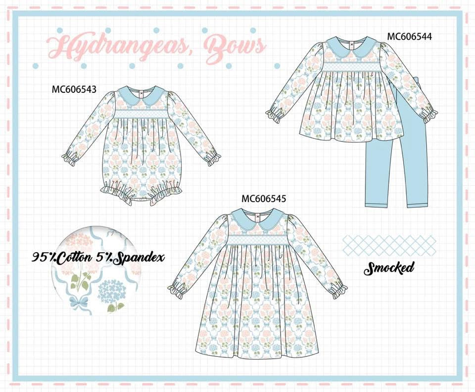 Hydrangeas and bows eta dec