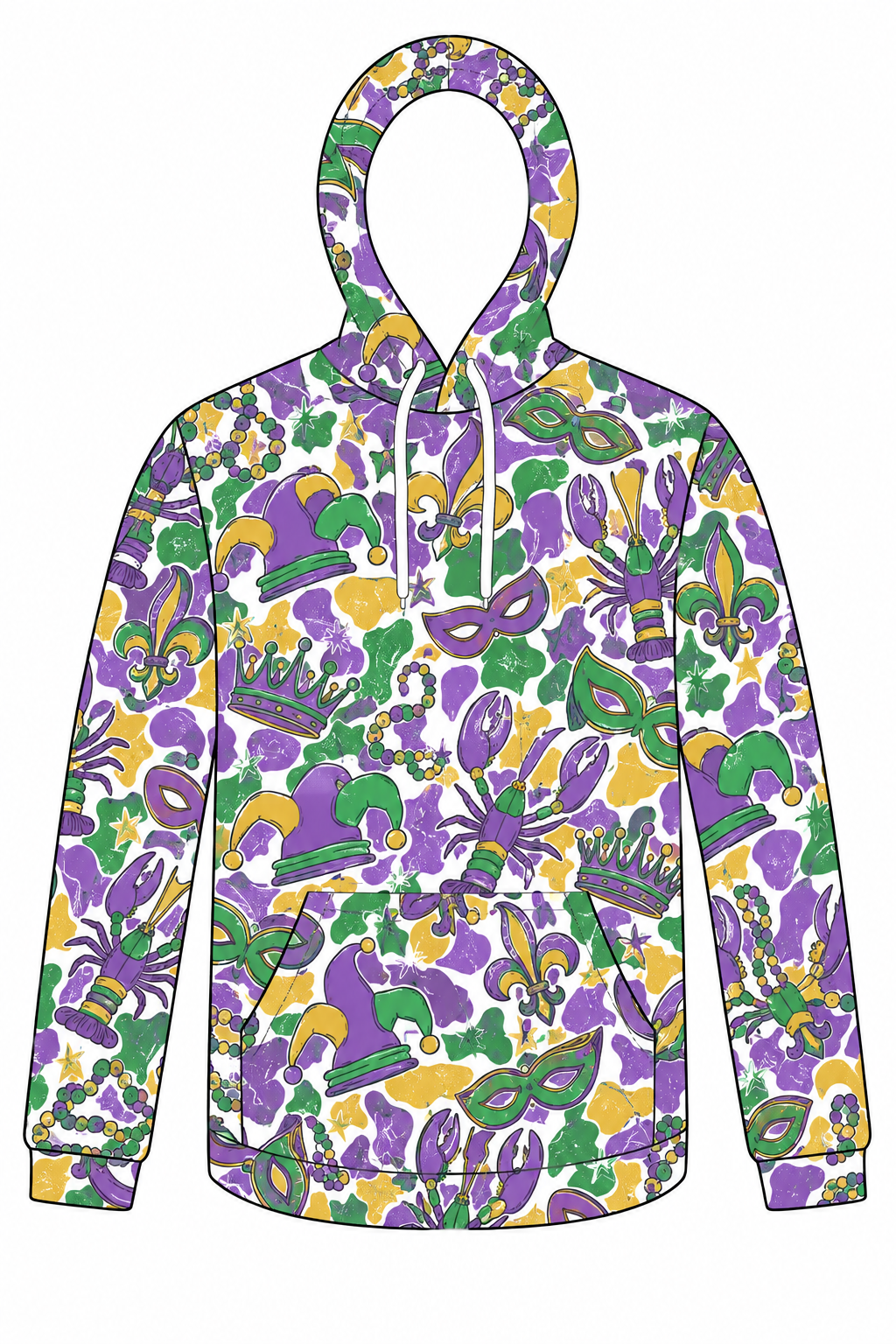 Louisiana Mardi camo athletic hoodie