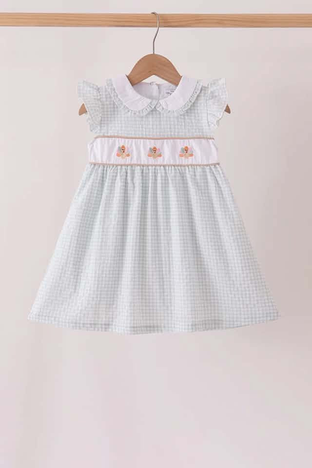 Mint gingham turkey dress