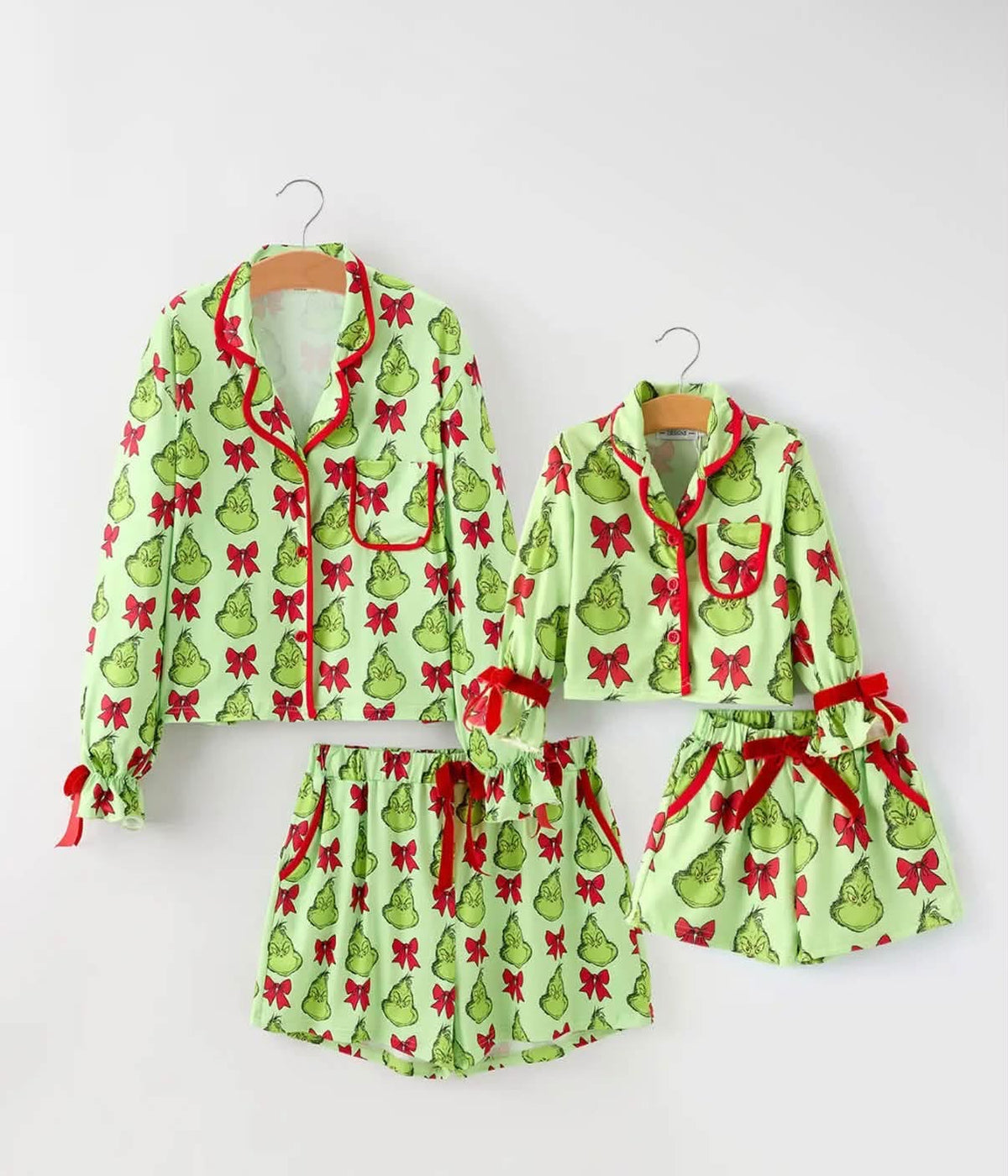 Green Christmas mommy & me pjs eta Nov