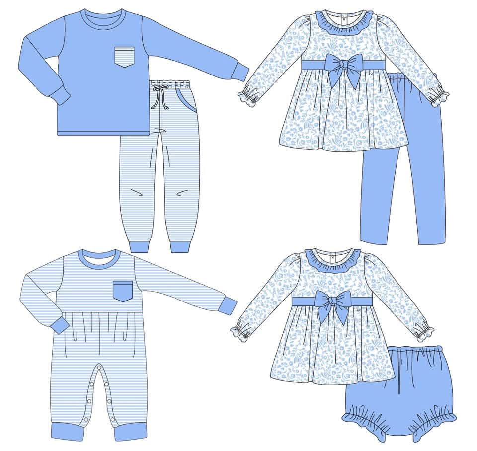 Blue florals and stripes eta Feb
