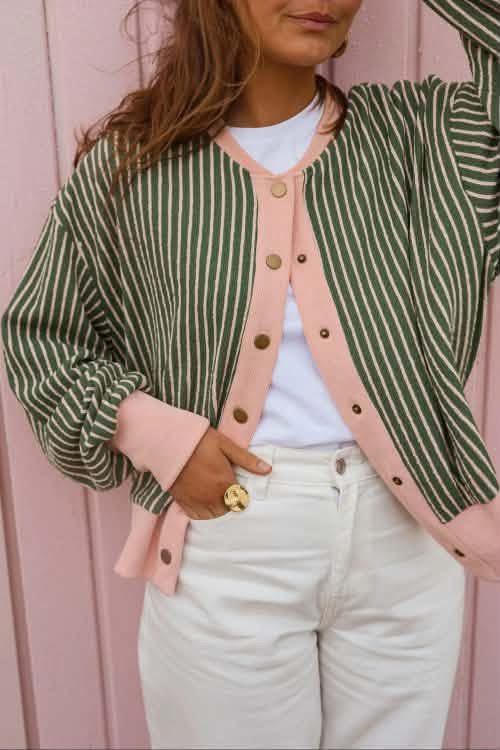 Green Stripe Sweater ETA Oct