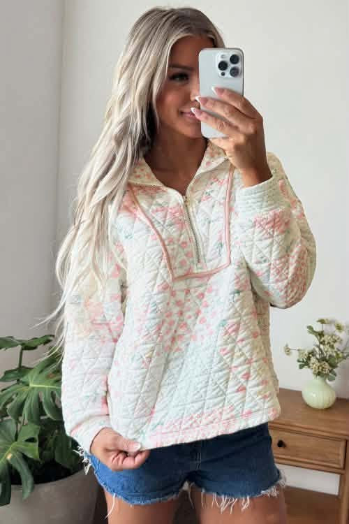 Floral Quarter Zip ETA Nov