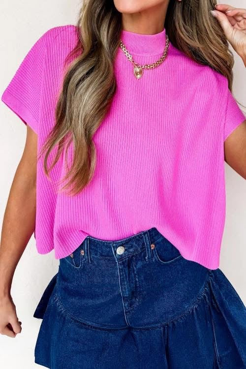 Mock turtle pink sweater eta June